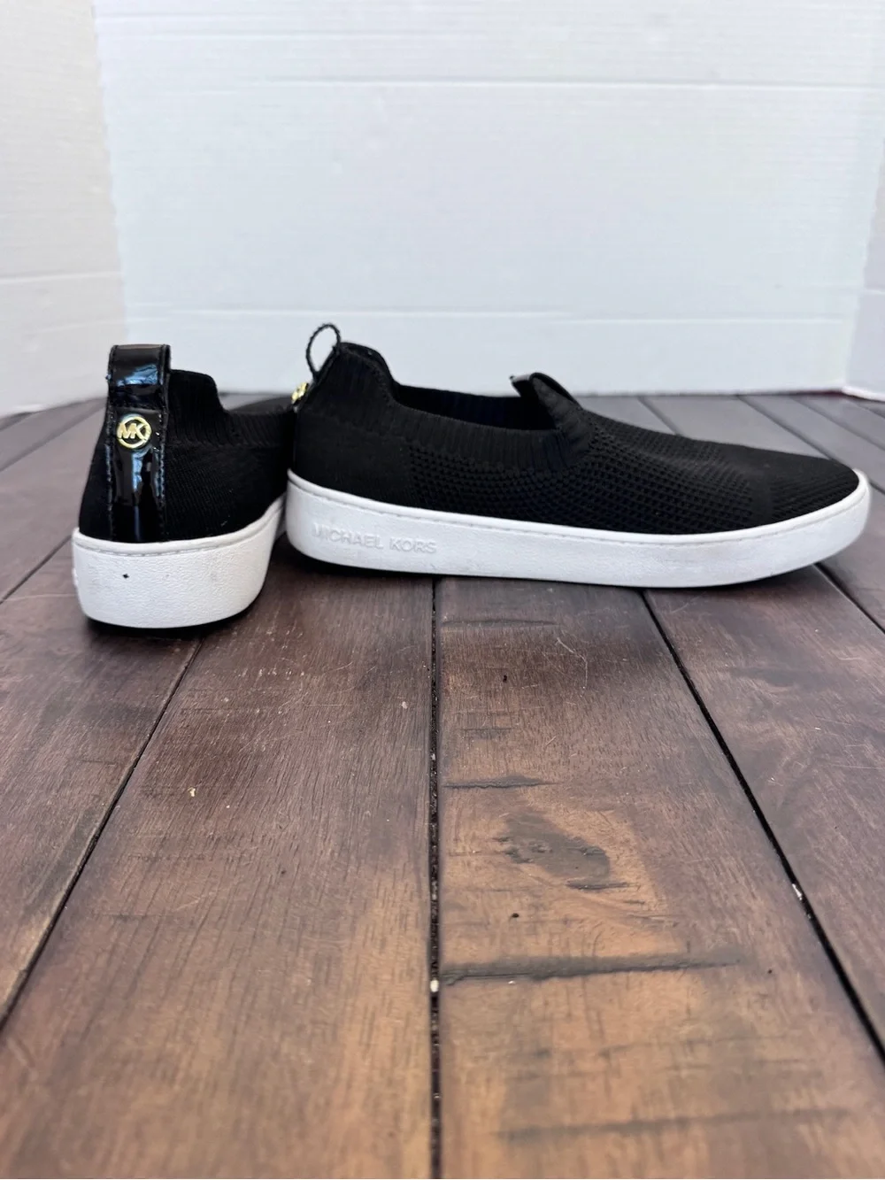 Michael Kors Juno Women's Knit Slip-On Sneaker Shoe Women’s 8 Black Stretch
